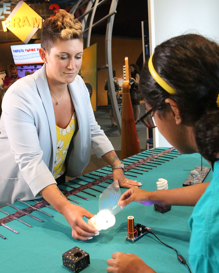 Teens working on science experiment