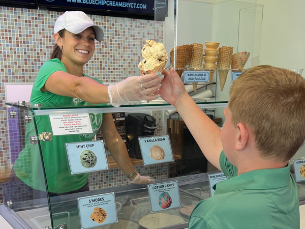Kid getting ice cream