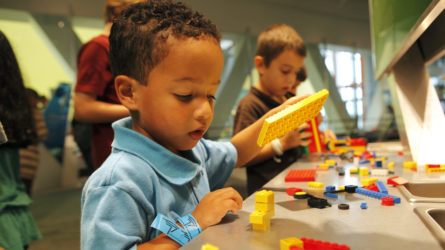 Toddler with Legos